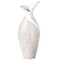 Uniquewise Modern Ribbed Style Designed Table Vase for Entryway Dining or Living Room, Ceramic White QI004038 - alternate 6